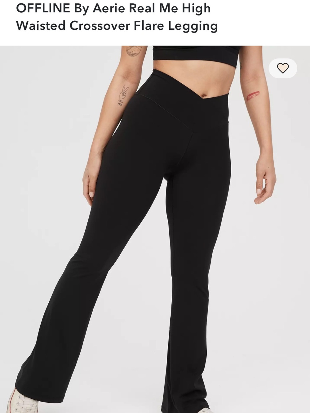 3 Real Me Aeries High-Waisted Crossover Flare Legging - Black, Brown, Green